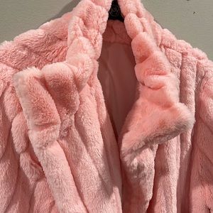 FAUX PINK COAT